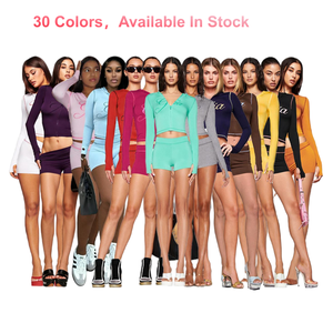 Conjunto de Shorts Sexy de 2 Peças para Mulheres, Moletom com Capuz e Zíper, Conjunto de Roupas de Rua para Festas - Product Image 4