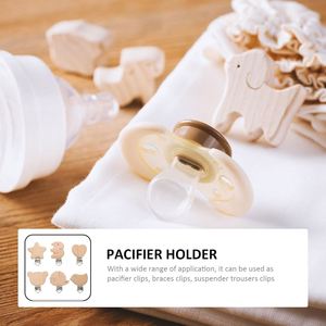 คลิปหนีบจุกนมหลอกไม้ธรรมชาติ รูปทรงสัตว์น่ารัก ทำจากไม้บีช ใช้ตกแต่ง DIY สำหรับสายคล้องจุกนมหลอก - Product Image 2