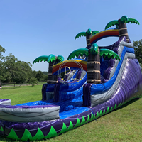 Toboggan aquatique tropical commercial le plus vendu, prix d'usine, toboggan gonflable palmier pour piscine, PVC durable, certifié CE, garantie 3 ans
