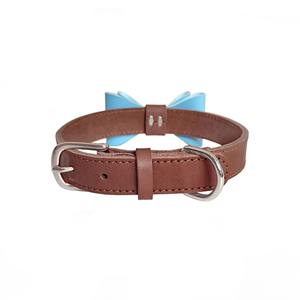 <span class=keywords><strong>Collar</strong></span> de Lujo para Mascotas, Suave y Duradero, Hecho a Mano, Desmontable, con Lazo Bonito, de Cuero Vacuno - Product Image 4