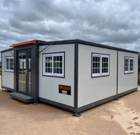 Maison conteneur modulaire de luxe contemporaine à 2 étages, extensible et pliable, 20 pieds x 40 pieds, 2-3 chambres, toilettes et douche, pour usage en villa