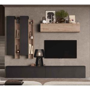 Lámpara de Mesa Moderna con Pantalla de Madera Negra en Forma de Cono, Bombilla LED E26, Alimentación CA, Iluminación de Escritorio Ecológica - Product Image 3