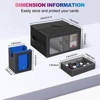 JUZI Vente en gros de boîtes à cartes modulaires en cuir PU à 4 niveaux avec plateau à dés, boîte de rangement pour cartes avec porte-cartes magnétiques 35PT