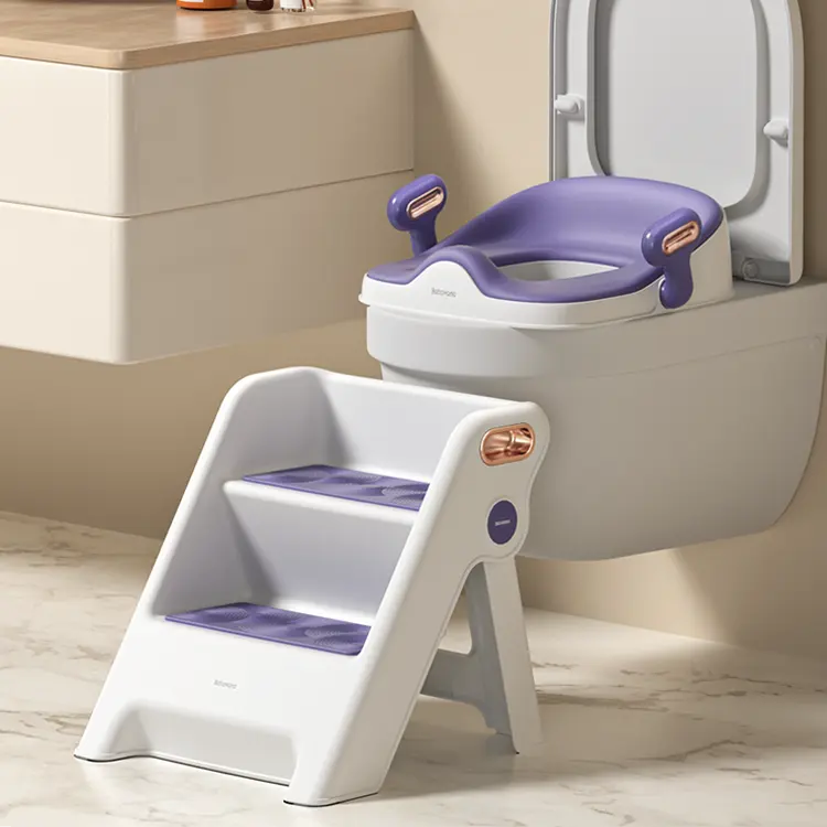 BababMama Toilet Tools Purple Non-slip Safety seat Handrails Training Cushioned Toilet Baby Potty Seat