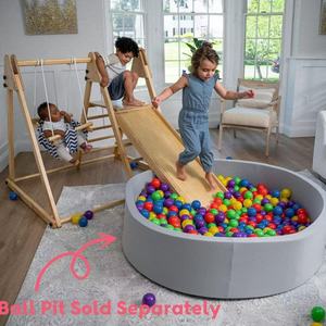 Wooden Indoor Climbing <b>Frame</b> Foldable With <b>Swing</b> For Children 4-6 Years Old Unisex Play Structure - Product Image 3