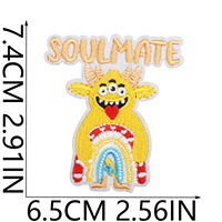 Patchs brodés thermocollants Little Monster & Rainbow Cartoon pour vêtements, sacs et ordinateurs de couple