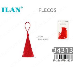 Ilan Flecosh - Borlas Rojas de 8 cm, Paquete de 6 Unidades, Suministros Decorativos para Manualidades - Product Image 1