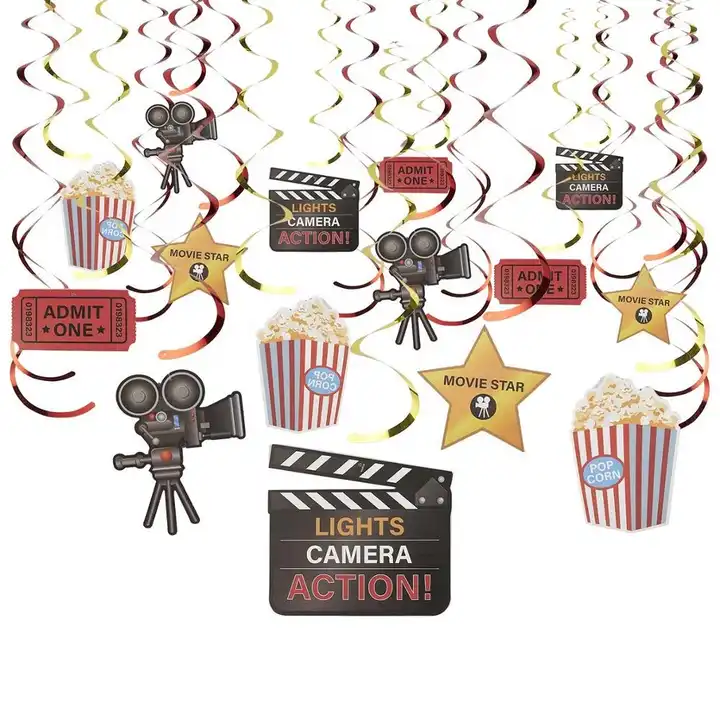Movie Night Party Supplies Hanging Decorations - 30pcs Hollywood Movie Theme Party Decorations