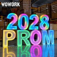 WOWORK Lettres et chiffres lumineux géants de 3, 4 et 5 pieds pour décoration de mariage, événements et toiles de fond de scène