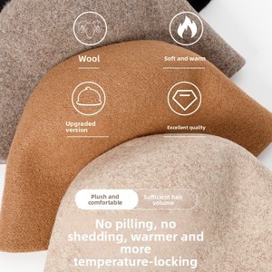 Chapeau de pêcheur en laine australienne pour femme, automne/hiver, luxe léger, haut de gamme, effet amincissant, chapeau seau chaud de qualité supérieure, style britannique - Product Image 3