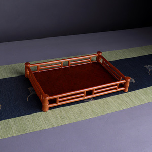 Bamboo Woven <b>Tea</b> <b>Tray</b> Rectangle Storage For <b>Tea</b> Sets And Snacks Tabletop Organizer - Product Image 3