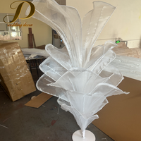 Fleur artificielle géante en organza de soie faite à la main sur mesure JINDA pour la décoration de table de mariage, toile de fond de scène