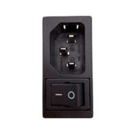 Prise de courant certifiée CUL IEC C14 10/15A 250V AC avec interrupteur à bascule et porte-fusible simple pour équipements électriques