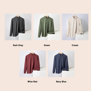 Nuove Polo da Golf in <span class=keywords><strong>Lana</strong></span> Elasticizzata a Maniche Lunghe per <span class=keywords><strong>Uomo</strong></span>, <span class=keywords><strong>Magliette</strong></span> Polo Maschili alla Moda, Calde, Casual, Morbide e Traspiranti - Product Image 3