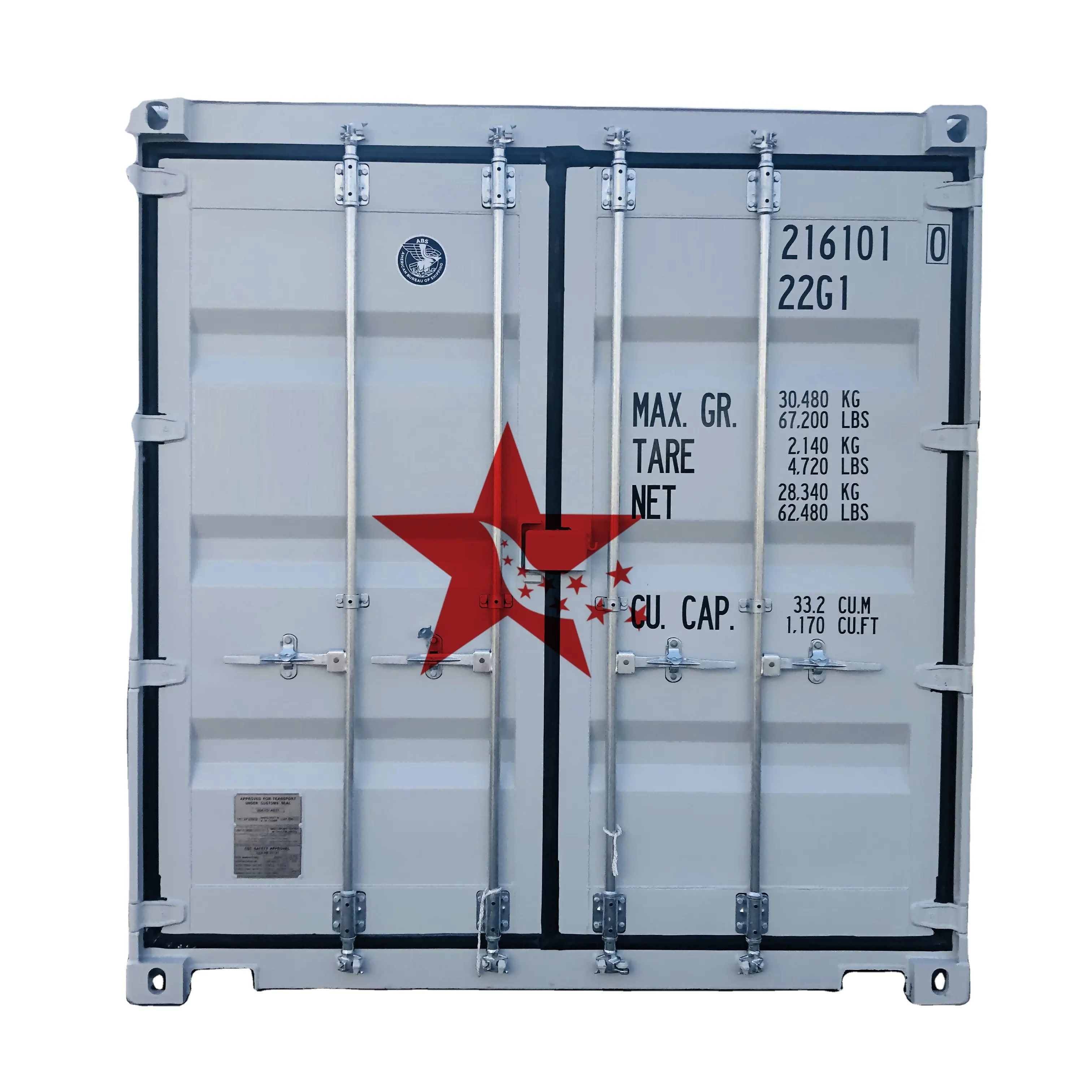 Novo contêiner de carga seca padrão ISO de 20 pés para venda na China, EUA, Canadá