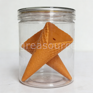 Figurine réaliste de cornet de gaufre et de crème glacée, en plastique PVC écologique, coque imitation croquante, décoration alimentaire factice réaliste, motif cœur - Product Image 4