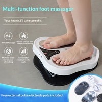 Masseur de pieds et de jambes électronique chauffant multifonctionnel portable à brancher à domicile, avec technologie Shiatsu et impulsions basse fréquence EMS