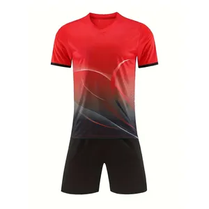 Custom Black Orange Soccer Jersey Breathable Jersey De Soccer Top Quality Red And White Soccer Jerseys