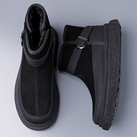 Chaussures montantes pour hommes, tendance, chaudes, respirantes, lumineuses, antidérapantes, en tissu de coton intemporel, doublées polaire