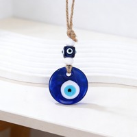 Lanière porte-bonheur ethnique turque tendance, grand œil bleu turc (Evil Eye) de 40MM 50MM, ornement suspendu pour décoration murale et sac