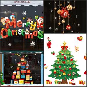 ديكور عيد الميلاد الفاخر باللصق الثابت - ملصقات ندفة الثلج/سانتا قابلة لإعادة الاستخدام، مقاومة للماء وصديقة للبيئة، متينة للبيع بالجملة والتجزئة - Product Image 6