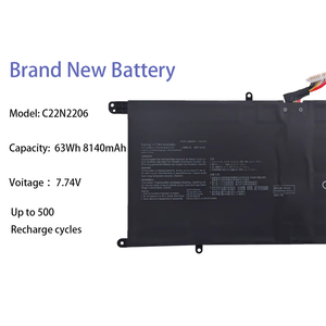 100% nueva batería de portátil 7,74 V 63Wh C22N2206 para la serie <span class=keywords><strong>Asus</strong></span> <span class=keywords><strong>ZenBook</strong></span> <span class=keywords><strong>S</strong></span> 13 UX5304MA UX5304VA - Product Image 2