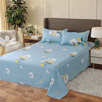 Nouvelle impression domestique 3 pièces drap de lit plat taie d'oreiller ensemble de draps de lit King Size à motif floral personnalisé