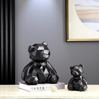 Jour de l'an miniature ours noirs mini résine ours maison décor statue
