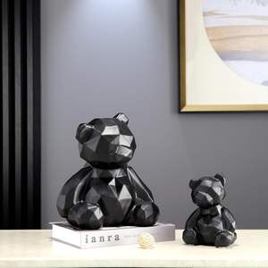 Estatua de Decoración de casa de oso de resina mini osos negros en miniatura del día de Año Nuevo - Product Image 4