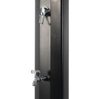 Promotion : Douche solaire extérieure octogonale noire 40L, 2 pièces détachables, en PVC, pour piscine et jardin, avec mitigeur eau chaude et froide, personnalisable OEM