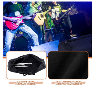 Sac de transport robuste pour batterie 50 pouces avec sangle d'épaule amovible pour supports de cymbales - Product Image 3