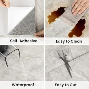 White Marble Peel and <b>Stick</b> <b>Wall</b> <b>Tiles</b> 10 Pack PVC Foam Panels 60x30cm Waterproof Backsplash for <b>Kitchen</b> Bathroom RV Home Decor - Product Image 2