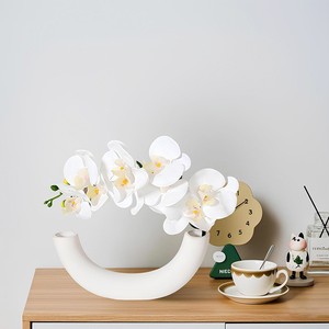 Bouquet d'orchidées Phalaenopsis Dream Castle, 9 têtes, fleurs en soie pour la décoration de la maison et des mariages - Product Image 4