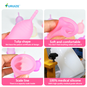ถ้วยประจำเดือนซิลิโคนเกรดทางการแพทย์ Furuize ใช้ซ้ำได้ ได้รับการรับรองมาตรฐาน ISO CE ปลอดภัย ทำจากซิลิโคน 100% ล้างทำความสะอาดได้ เป็นมิตรต่อสิ่งแวดล้อม - Product Image 4