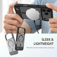 Magnetische telefoonhoes voor iPhone 18 Pro Max met geïntegreerde verborgen standaard, draadloos opladen, schokbestendige beschermhoes