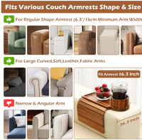 Plateau pliable en bois pour accoudoir de canapé avec porte-gobelet rotatif, finition brillante antidérapante, organisateur de rangement portable pour salon