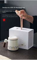 Ensemble de tasses chauffantes thermostatiques en céramique moderne avec séparation thé-eau, cadeau souvenir pour usage au bureau
