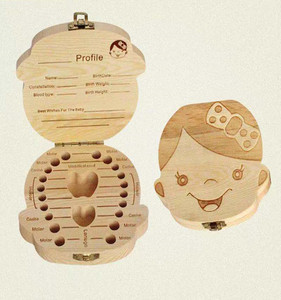 Scatola Portadenti in <span class=keywords><strong>Legno</strong></span> Personalizzata <span class=keywords><strong>per</strong></span> Inglese, Tedesco, Francese, Spagnolo, Scatola Ricordo <span class=keywords><strong>per</strong></span> Denti da Latte - Product Image 4