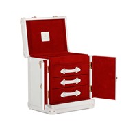 Étui à bijoux rectangulaire de luxe vintage pour femme, personnalisé, en microfibre classique durable avec roulettes pivotantes