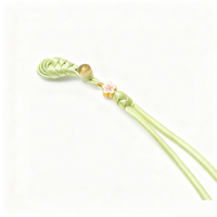 Boutons de grenouille chinois faits à la main, écologiques, en forme de fleur, perles plaquées, fermetures à nœuds en tissu à longue queue pour Hanfu Qipao