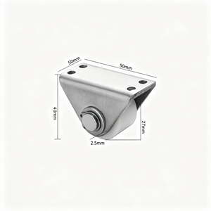Rouleau de porte coulissante à gorge en V en acier inoxydable avec support, roulement double robuste, certifié CE, OEM disponible - Product Image 1
