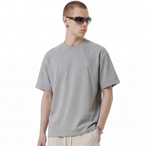 T-shirt da Uomo Oversize in Puro Cotone con Patchwork di Tendenza, Stile Basico, Lavorazione Tridimensionale, Vendita all'Ingrosso - Product Image 1