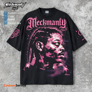 T-shirts surdimensionnés vintage délavés pour hommes, personnalisables OEM/ODM, à manches courtes, style streetwear et haute couture - Product Image 3