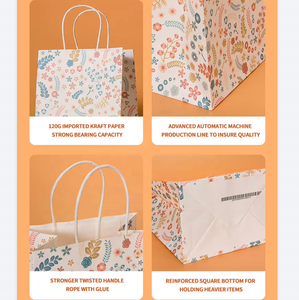 Sacchetti di Carta Marrone con Logo Personalizzato per Asporto e Consegna, Robusti Sacchetti di Carta <span class=keywords><strong>Kraft</strong></span> Nera con Manico Ritorto, Stampa Personalizzata - Product Image 2