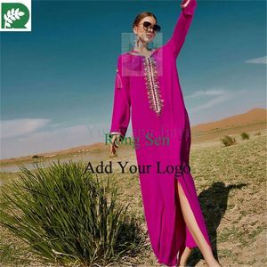 Manga larga Color amarillo <span class=keywords><strong>Cabaya</strong></span> Mujeres Vestido musulmán Elegante Dubai Modesto Vestidos largos con capucha Vestidos de noche - Product Image 3