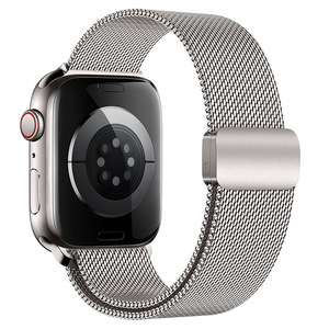 สายนาฬิกาข้อมือสแตนเลสสตีลแบบแม่เหล็ก Milanese Loop พร้อมโลโก้สั่งทำ สำหรับ <span class=keywords><strong>Apple</strong></span> <span class=keywords><strong>Watch</strong></span> Ultra 2 49 มม. Series 10 9 8 7 <span class=keywords><strong>6</strong></span> SE - Product Image 1