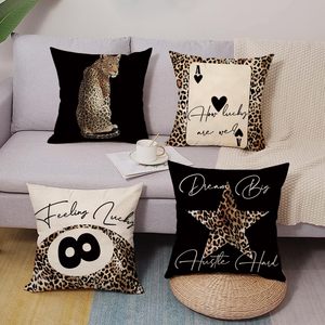 Funda de almohada estilo Black Cheetah Academy, elegante diseño de bola de la suerte con estampado de leopardo, adecuada para dormitorios de niñas - Product Image 2