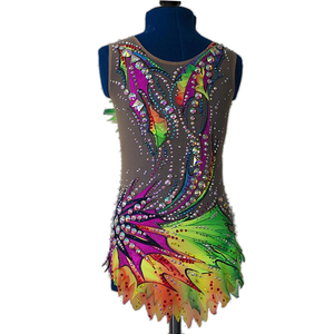 <span class=keywords><strong>Justaucorps</strong></span> de gymnastique rythmique LIUHUO <span class=keywords><strong>Vert</strong></span> Femmes Filles Robe de patinage <span class=keywords><strong>Justaucorps</strong></span> multicolores pour la gymnastique junior - Product Image 2