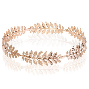 Ensemble de coiffure de mariée à la mode européenne et américaine, cerceau de cheveux <span class=keywords><strong>en</strong></span> feuille d'or, coiffure <span class=keywords><strong>couronne</strong></span>, accessoires de cheveux - Product Image 1