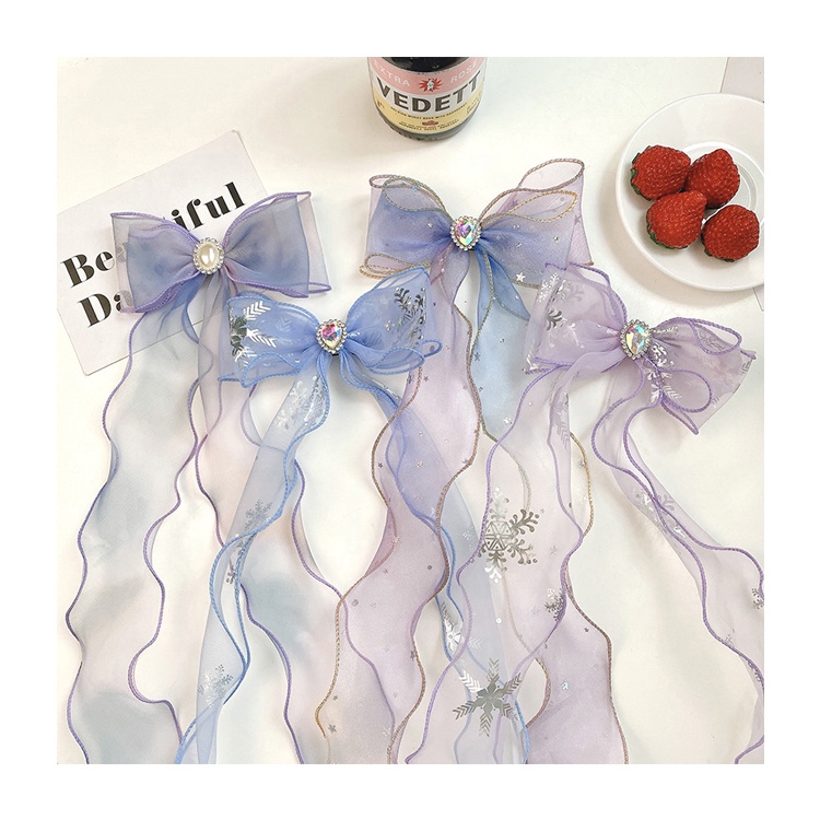 Заколки для волос с блестками и бантом для маленьких девочек